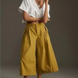 Anthropologie Olive Green Culottes